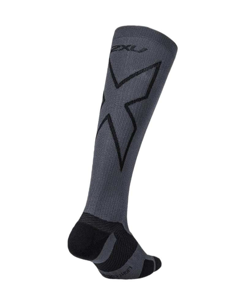 2XU Womens Vectr Full Length Socks, Titanium/Black, 7-8 US - Image 2